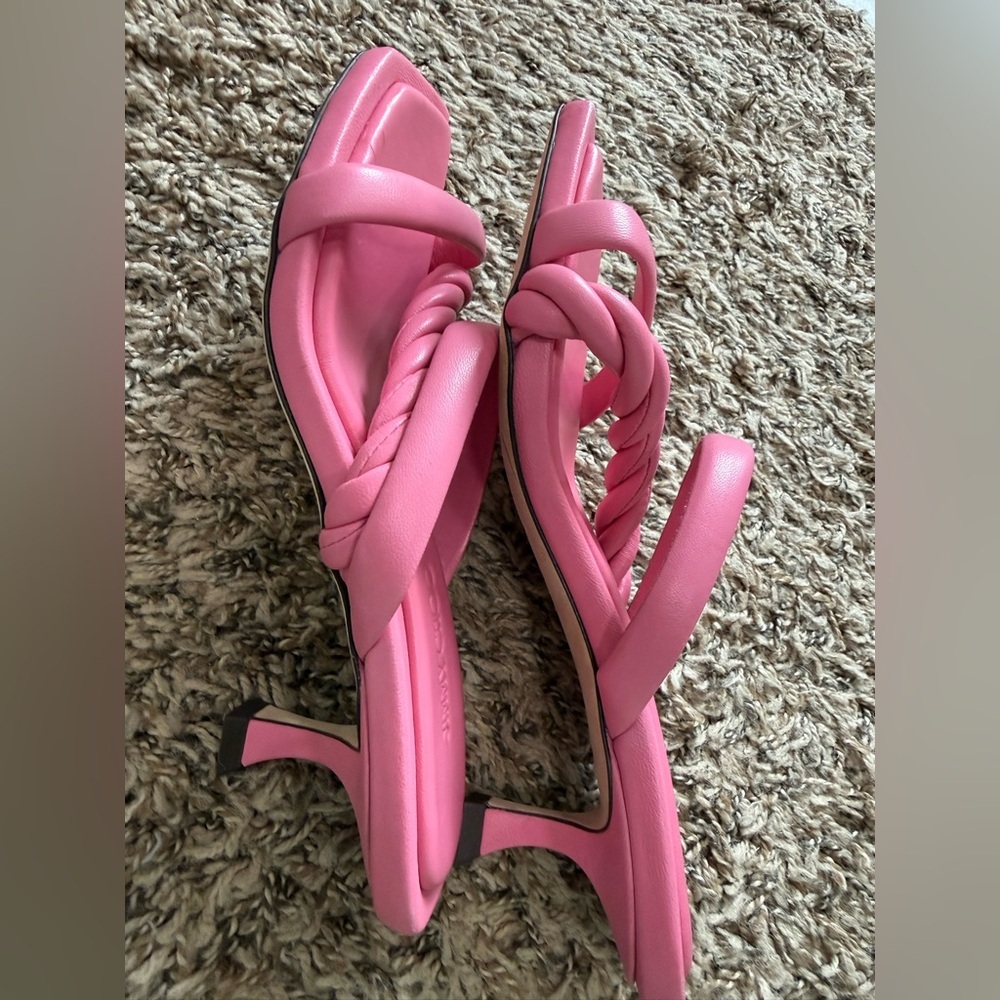 New ✨ Jimmy Choo Leather Braided Heels Slides - Picture 5 of 8